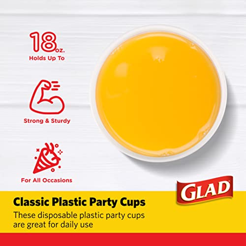 Glad Everyday Disposable Plastic Cups, Red, 18 Oz, 40 Count - image 3