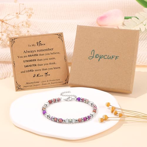 Image of JoycuFF ๐๐ถ๐ณ๐๐ ๐ณ๐ผ๐ฟ ๐ช๐ผ๐บ๐ฒ๐ป ๐ ๐ผ๐ผ๐ป๐๐๐ผ๐ป๐ฒ ๐๐ฟ๐ฎ๐ฐ๐ฒ๐น๐ฒ๐ Amazonite Colorful Imperial Jasper Stainless Steel Beads Bracelets, Graduation Christmas Valentines Mothers Day Birthday Gifts