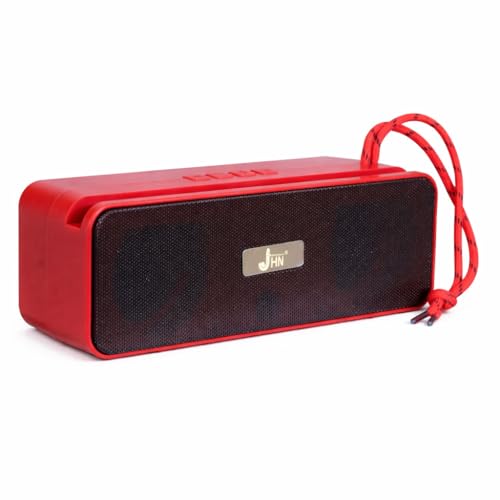 Image of JHN Power Sound 10W Portable Bluetooth Speaker with FM Radio, Heavy Bass Wireless Speaker, Type-C Fast Charging, USB & TF Card Support, 6 Hours Playtime, Portable Bluetooth Speakers (Red)