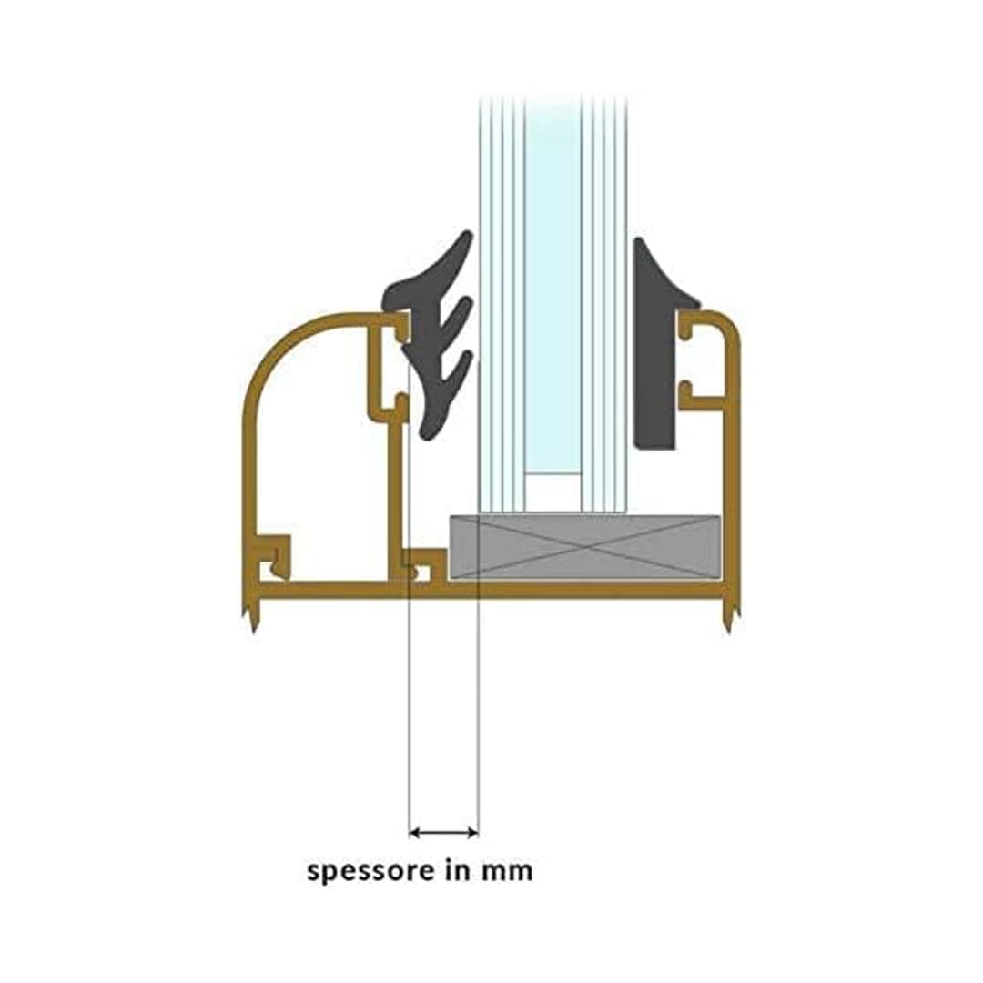 Junta de cristal de PVC universal, paquete de 10 m. Borde de enclavamiento solo presión para ventanas y balcones y accesorios. Contra corrientes de aire ahorra costes de calefacción. (10 mm, negro)