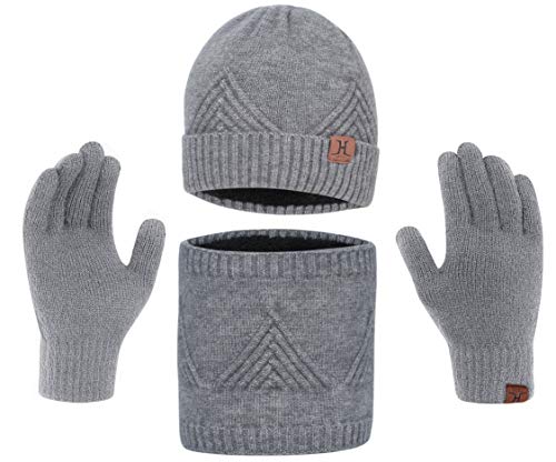 Ensemble de 3 gants de ski doublés en polaire pour homme et femme - gris - Taille unique Cover