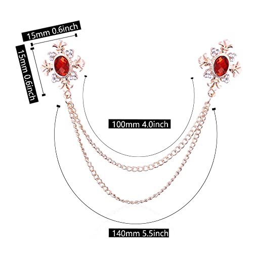Image of Anmpab Cross Crystal Tassel Chain Brooch Gold Silver Tassel Collar Pins Broochs Rhinestone Lapel Pin for Men Women Suit Accessories