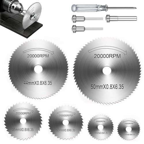 10 Piezas Disco de Corte para Taladro, Mini Hoja de Corte para Dremel y Herramientas Rotativas, Mini HSS Hojas de Sierra Circular para Cortar Madera Plástico