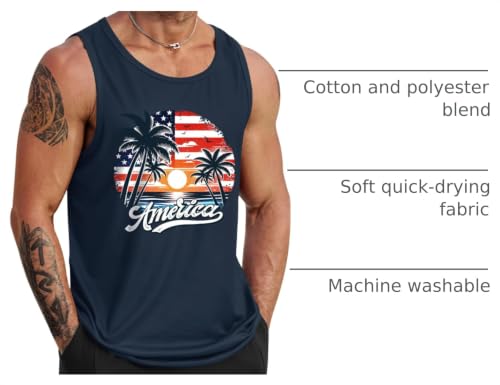 Image of VOGSTART Mens Hawaiian Beach Tank Tops Summer Vacation Muscle Top Graphic Sleeveless Shirts (S-3XL)