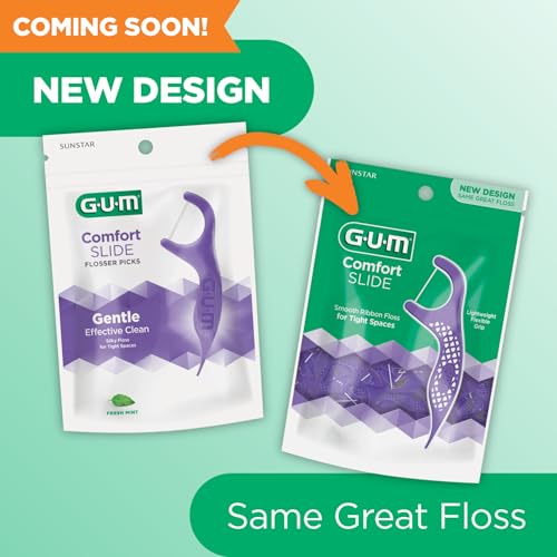 Image of Sunstar 887Dd Gum Comfort Slide Mint Flossers, 6 X 90 Count