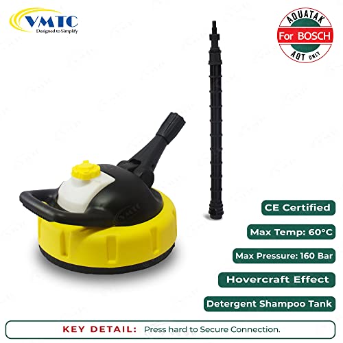 Image of VMTC Patio Cleaner Brush High Pressure Washer Accessory Compatible with Bosch Aquatak & AQT Pressure Washer Gun