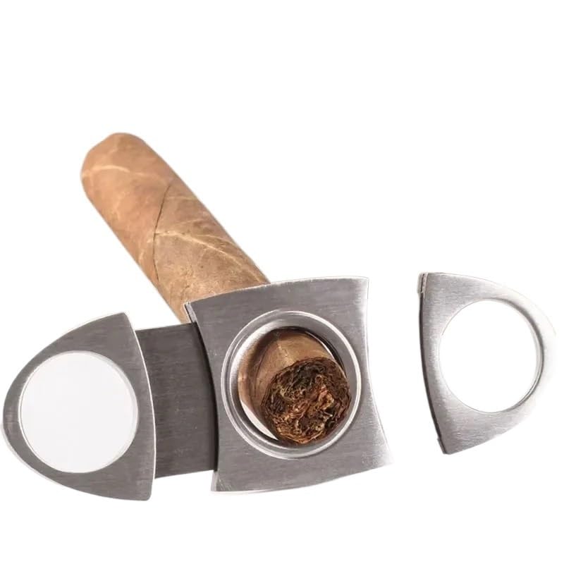 JDIME Cigar Cutter Stainless Steel Guillotine Metal Hole Puncher Pocket Smoking Tool Case Silver Black Zinc Alloy