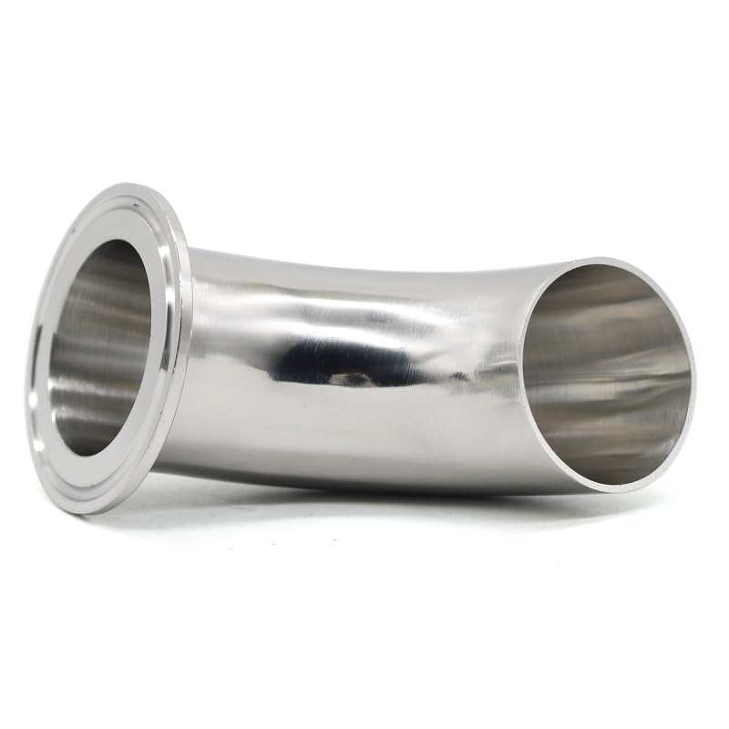 Codo de 90 grados de tres clips de 1,5 "4", accesorios sanitarios de acero inoxidable 304/316L, diámetro exterior de tubería de 19mm-108mm, soldado con respaldo hecho en casa(SUS316L,102mm Ferrule 119