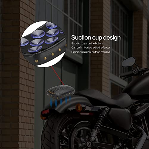 Lkv Motorcycle Passenger Pad Seat Cushion With 8 Suction Cup,Rectangular Motorcycle Pillion Seat For Harley Motorcycle Cruiser Chopper Custom Honda Yamaha #TOP4