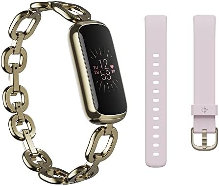 Fitbit Luxe Health & Fitness Tracker with 6-Month Fitbit Premium Membership Included, Stress Management Tools and up to 5 Days Battery, Soft Gold / White