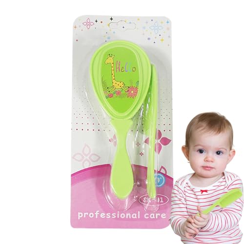 Zunishaone Juego de peines y cepillos para bebés, cepillo y peine para bebés | Cepillo de pelo suave Bristle Cepillo de pelo Cepillo de pelo con capucha | Seguridad Care Massage Kids