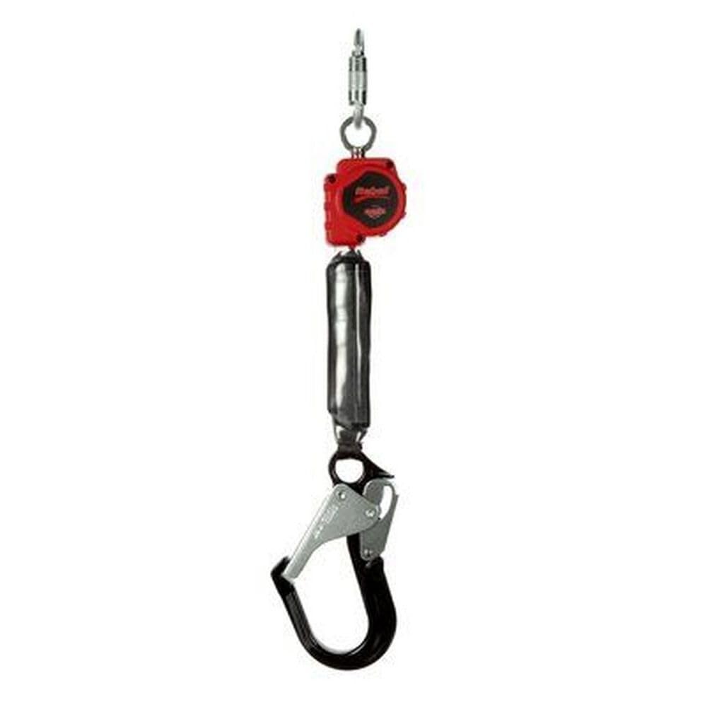 DBI-SALA 6' PROTECTA Rebel Single Leg Self Retracting Polyester Web Lifeline With Steel Rebar Hook, Swiveling Anchorage And Carabiner