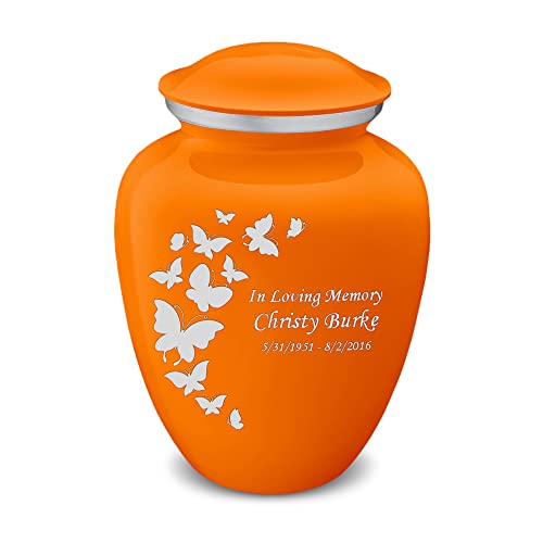 Image of Geturns - Adult Custom Butterfly Cremation Urns for Human Ashes I Burnt Orange Large Funeral Urn for Female and Male I 200 lbs