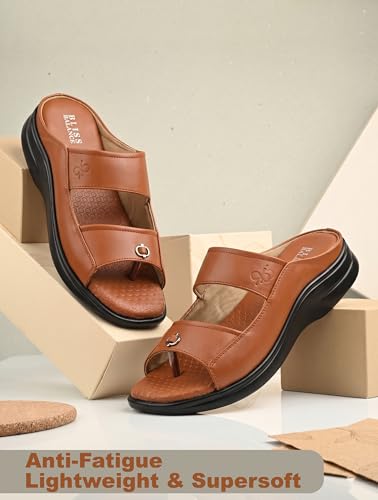 Image of Extra Super Soft Orthopedic Comfortable Doctor Chappal & Cushioned Footbed Lightweight Anti-Slip Sole casual or semi-formal Slipper Stylish Foortwear For Men's BB1039