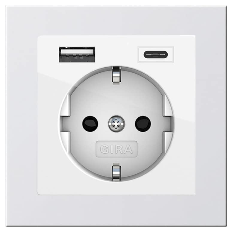 USB-Steckdose 230V USB-C, passend für Gira System 55, JUNG AS 500, uvm, Weiß,neu