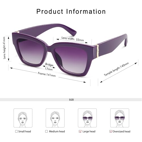 Retro Oversized sunglasses womens Trendy Square Sunnies for Women UV400 AP36774