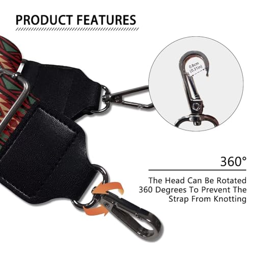 Image of GLENLCWE Ethnic Aztec Wide Purse Strap Replacement Crossbody Handbag Shoulder Strap Adjustable Bag Straps Replacement