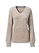 SHEWIN Women's Sweaters Casual Lightweight Long Sleeve Hollow Out Sweater Womens Tops V Neck Cable Knit Pullover Spring Outfits for Women 2025 A Brown Medium