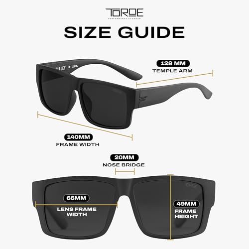 Image of TOROE Z87+ Polarized Safety Sunglasses Matte Black TR90 Frame, ANSI Rated Lens