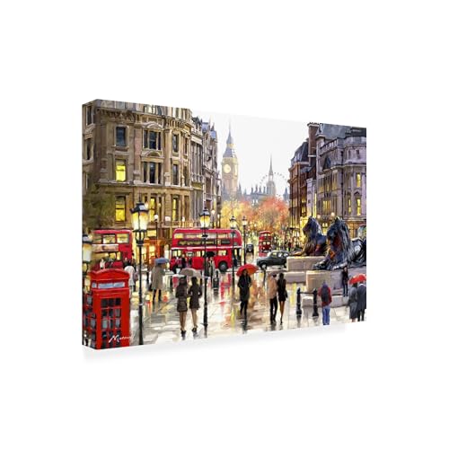 Wrapped Canvas Wall Art - The Macneil Studio 'London Landscape' Wall Art for Living Room, Bedroom, or Office Décor - 22x32
