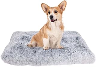 Enjamoy Large Dog Bed Washable, Soft Plush Calming Dog Beds Dog Crate Mattress Cushion for Large Medium Small Dogs Fluffy Dog Mat,76x52x8cm