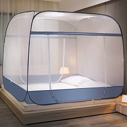 GJMSSMY Tienda de campaña para Cama, Tienda antimosquitos para Viajes y Acampada - Mosquitera portátil desplegable con toldo de 3 Puertas - Tienda de campaña para Cama Independiente y para