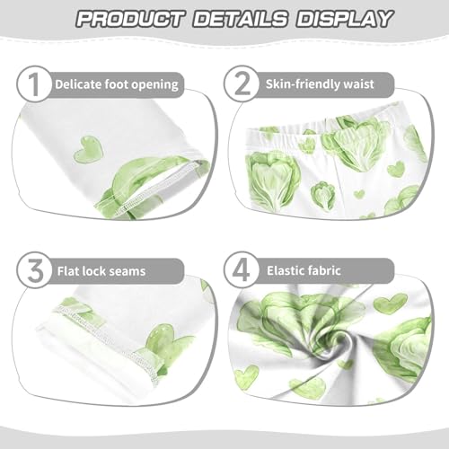 Cabbage Love Print Girls Leggings Soft Stretch Workout Yoga Dance Pants for Kids Casual Tights3