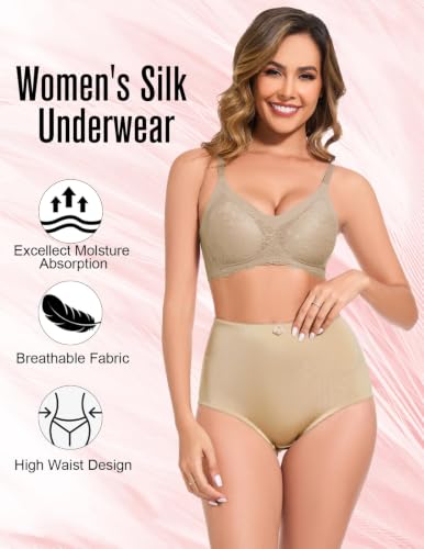 Image of 4Pack Women's High-Waist Light Tummy Control Girdle Panties Full Coverage Underwear Ladies Panties for Women