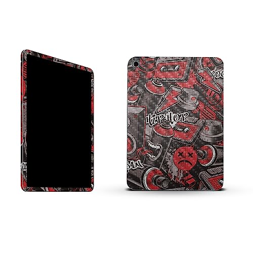 Image of MightySkins Carbon Fiber Skin Compatible with Apple iPad 10.9 inch 10th Gen (2022) Full Wrap Kit - Red Hip Hop | Protective, Durable Textured Carbon Fiber Finish | Easy to Apply | Made in The USA