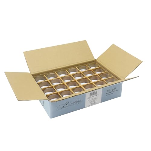 Image of Stonebriar 24 Pack Unscented Long Burning Clear Glass Ivory Wax Filled Votive Candles