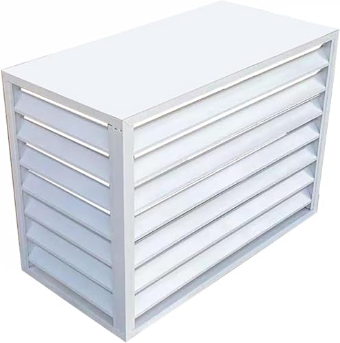 KEJIAWU 防音エアコンカバー ? アルミニウム製室外機フェンス/ケース、防水・防盗プライバシースクリーン、エアコン/プール設備/ゴミ箱用, 室外機カバー アルミ エアコン室外機カバー エアコンカバー 室外機用(White,1.5P:100X50X70