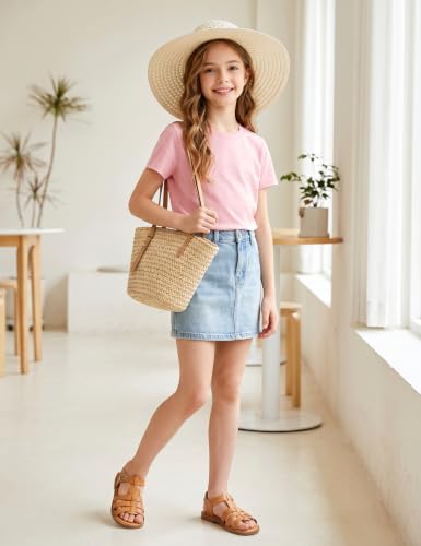 Image of Girls Cotton Long /Short Sleeve T Shirts Casual Classic Top 3-14Y
