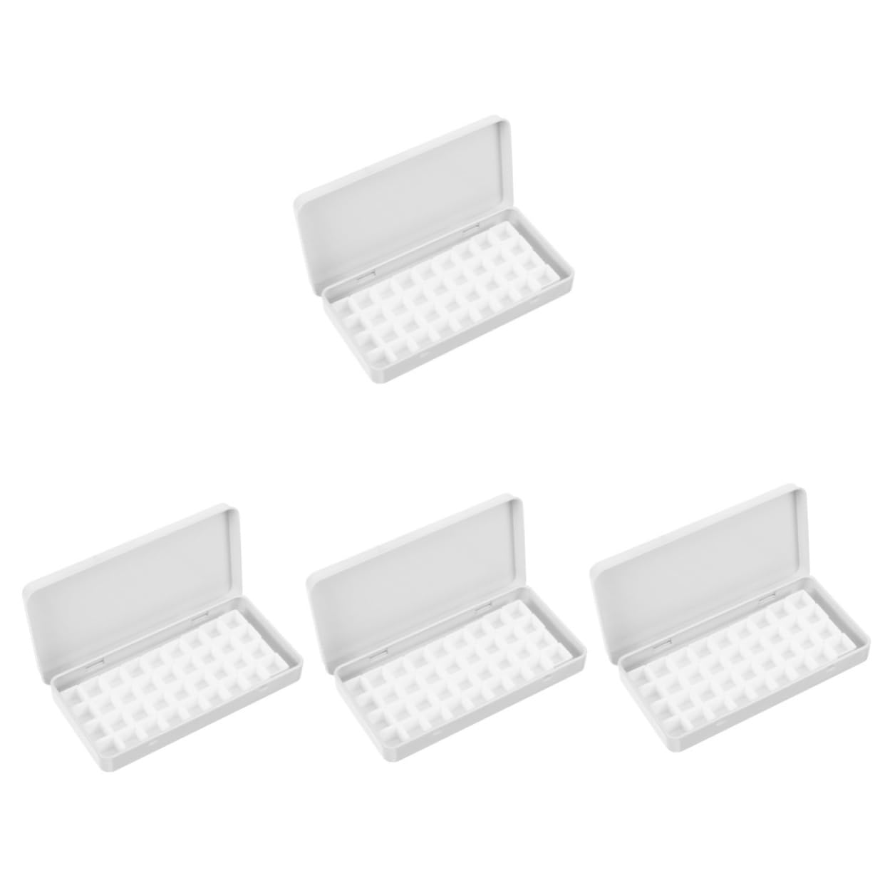 4juegos Caja De Pigmentos Metálica Para Acuarelas Organizador De Vacías Portátil Tapa y Compartimentos Para