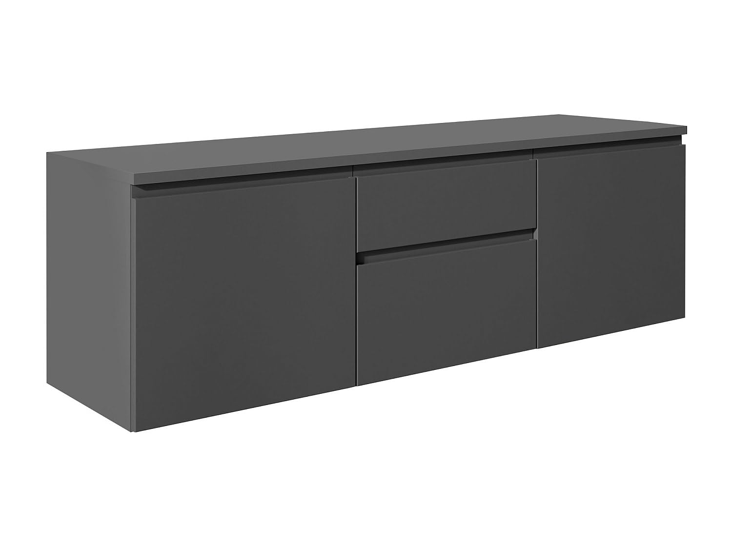 Vente-unique - Mobile sotto lavabo sospeso 150 cm Grigio - JIMENA II