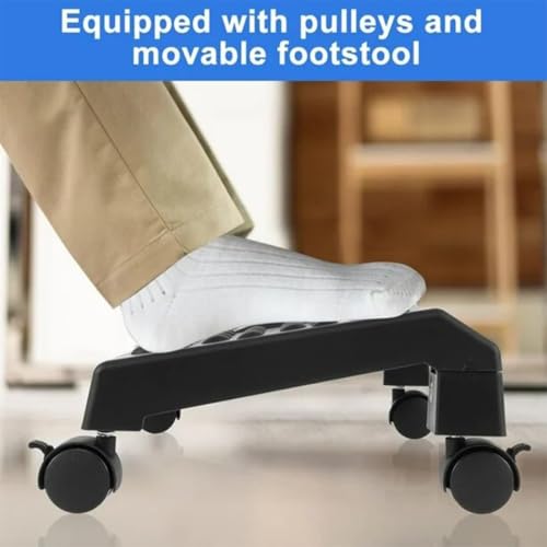 Image of Foot Rest for Under Desk at Work - Ergonomic Foot Stools for Under Office Desk - Rocking Footrest with Roller Massager - Leg Rest for Chair, Computer Gaming - Promote Leg Circulation (Style 4, Black)