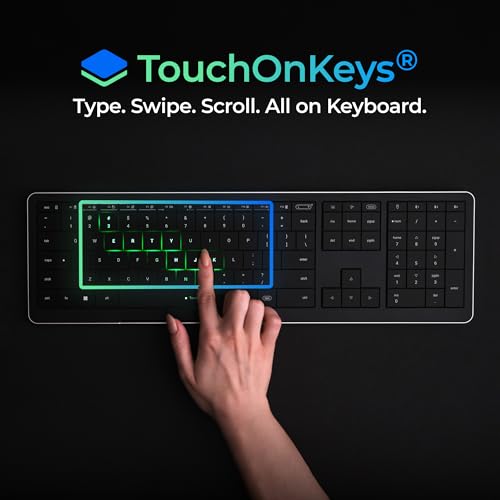 Image of CLVX 1 Wireless Keyboard with Trackpad Full Size Bluetooth RGB | Touchpad built into the keys, backlit low-profile scissor switches, multi-device Bluetooth and USB-C, quiet typing