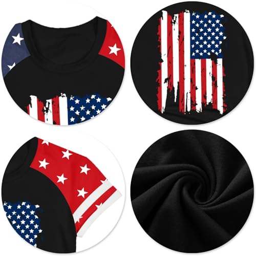Image of Ithalt Boys Girls USA Shirts Kids 4th of July Shirts American Flag Tshirt Patriotic Top Independence Day Outfit 5-13y