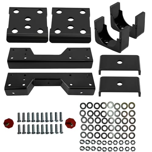 BST BSSP 6″ Rear Drop Flip Kit 6\" C-Notch Rear Support & Leaf Spring Shackle Repair Kit Compatible with 1988-1998 Chevy Silverado GMC Sierra C1500 2WD