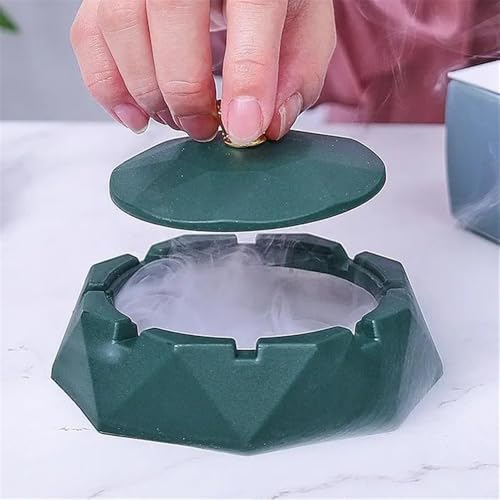 Cendrier de table rond acier inoxydable vert résistant vent extérieur - 2