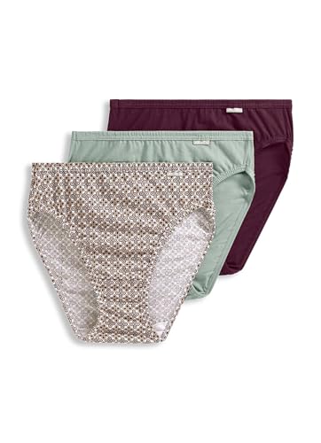 Image of Jockey Women's Underwear Elance French Cut - 3 Pack, Deep Sangria /Gallant Geo /Dried Sage, 6