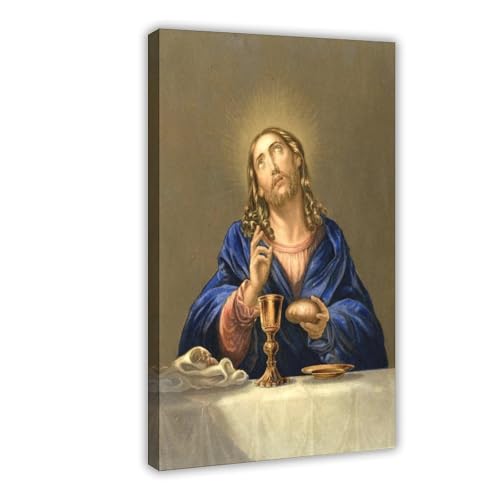 Toile Jésus-Christ Kitsch Saint-Esprit cadre suspendu 50x75 cm décoration bureau et salon