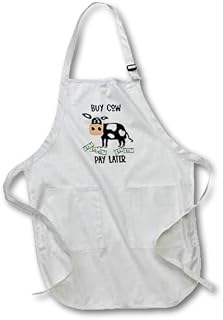All Smiles Art - Funny - Cute funny Buy Cow Pay Later Financial Pun - Aprons (apr-382646)