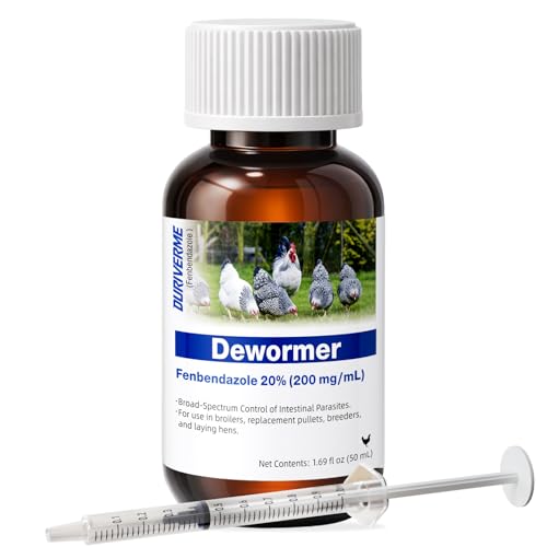 MedivexRX Chicken Dewormer – Fenbendazole 20% (200 mg/mL) Oral Suspension for Chickens – Broad-Spectrum Intestinal Parasite Control for Broilers, Pullets, Breeders & Laying Hens –1.69 fl oz
