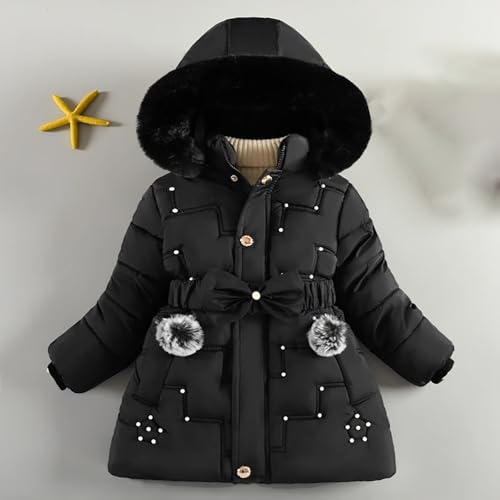 Kids Girls Insulated Long Quilted Puffer Jacket Winter Coat Warm Hooded Parka Snow Coats with Removable Fur Hood3