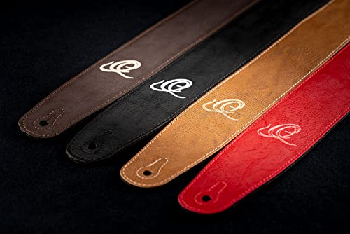 Ortega Guitars Vegan Guitar Strap - Adjustable - Acoustic Guitar / Bass, Electric Guitar / Bass - Vegan Series - Black (OSVG-BK) - Image 4