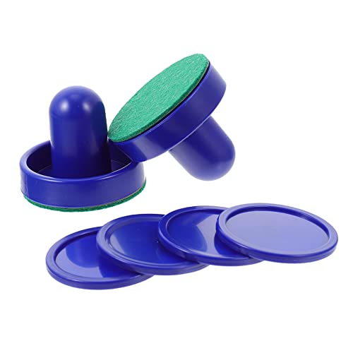ARTSEWPLY 2sets Air Hockey Paddles Pucks and Felt Pads Plastic Hockey Handles for Game Tables