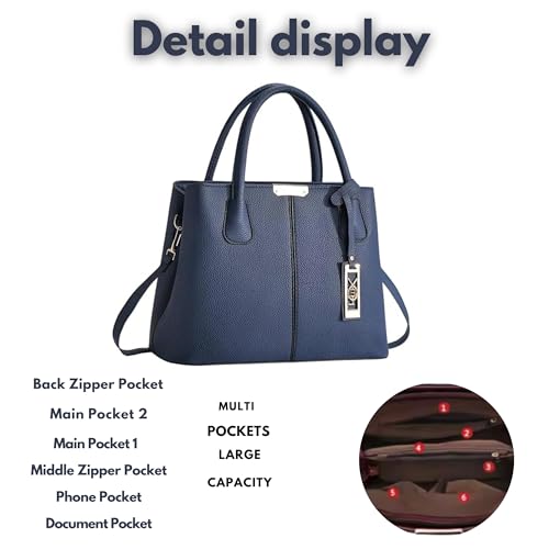 Image of Women's PU Leather Handbag Stylish Tote Shoulder Bag with Crossbody Strap Elegant Spacious Purse for Work & Everyday Use