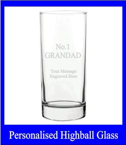 No1 GRANDAD HIGH BALL TALL LONG GLASS HB34 IN SILK LINED GIFT BOX