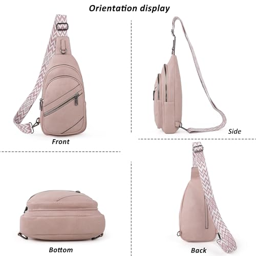 Image of TANTOMI Sling Bag Crossbody Bags for Women Leather Cross Body Bag Trendy Fanny Pack Chest Travel Purse with Adjustable Strap