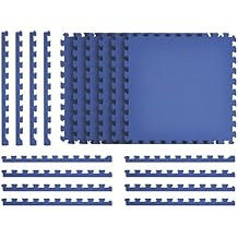 Norsk Duraflex Lite Puzzle Mats Interlocking EVA Foam Floor Tiles Solid Color, 54 Tiles - 216 Sq. Ft., 1/2" Thick, Blue